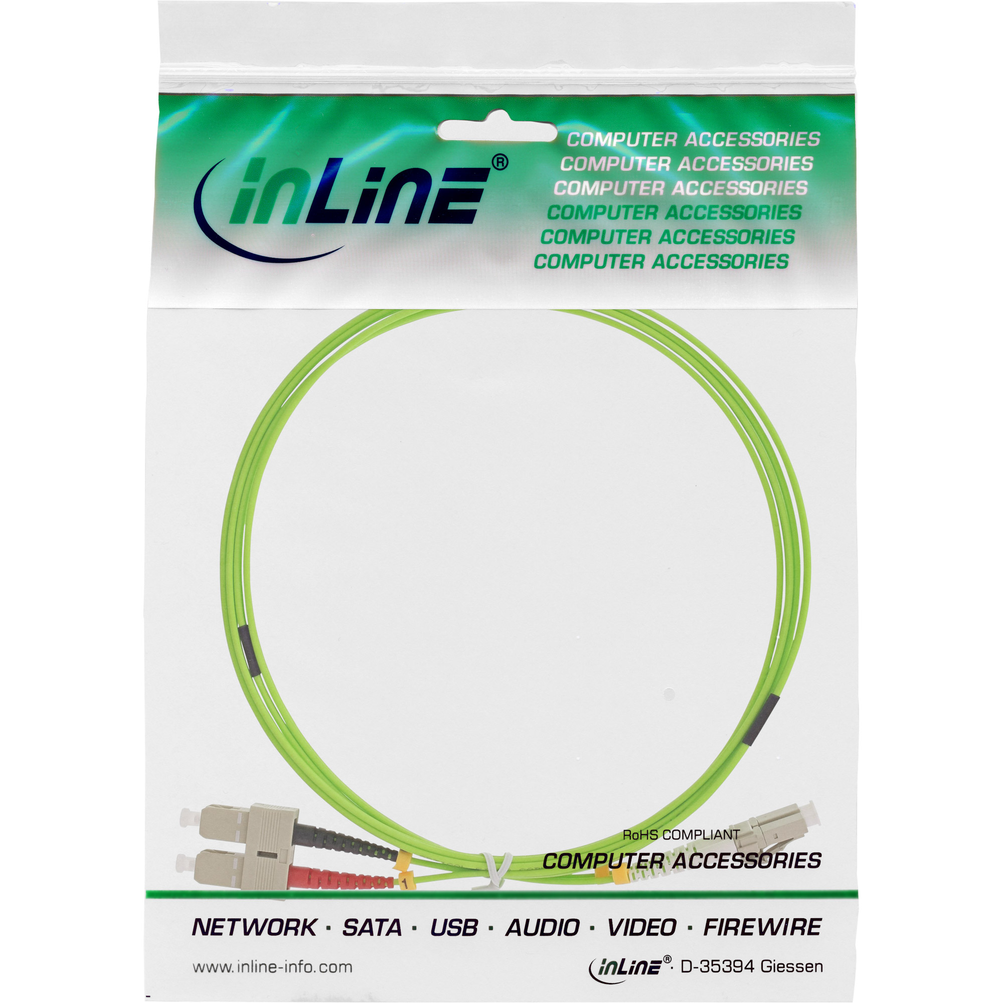 Inline® LWL Duplex Kabel, LC/SC, 50/125µm, OM5, 15m