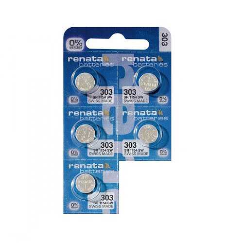 Renata SR44SW 303 Silberoxid Batterie 1,55 V - 5er Verpackung