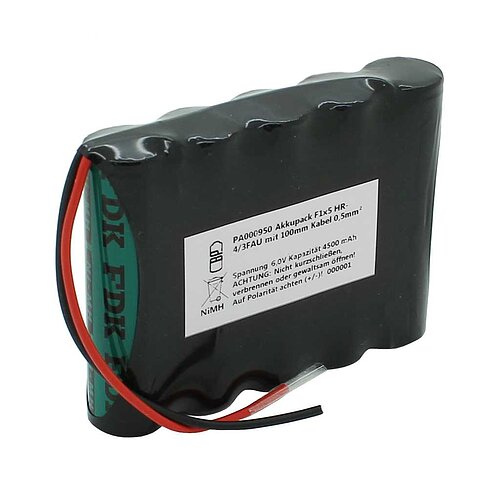 Akkupack NiMH 6,0V 4500 mAh F1x5 HR-4/3FAU mit 200mm Kabel
