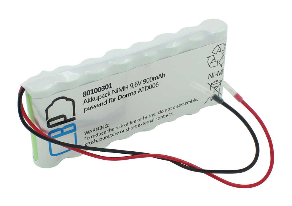 Akku für Türsteuerung NiMH 9,6V 900mAh passend für Dorma ATD006 Akku für Türsteuerung NiMH 9,6V 900mAh passend für Dorma ATD006
