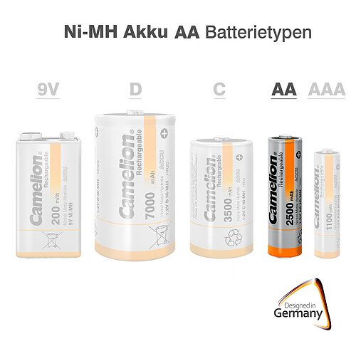 2x Camelion NiMH AA Mignon 2500mAh HR6 Classic Akku mit Aufbewahrungsbox
