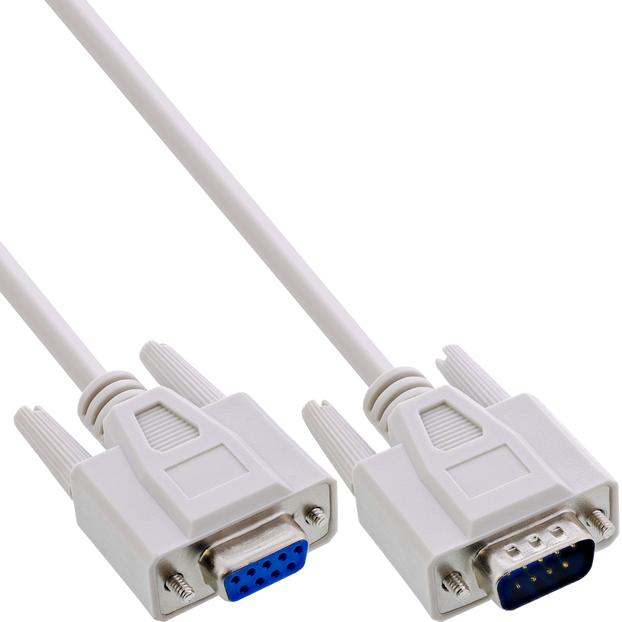 Inline® Serielle VerLängerung, 9pol Stecker / Buchse, vergossen, 1:1 belegt, 10m