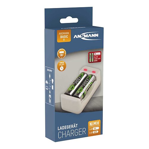 Ansmann Basic II inkl. 2x AA 1300mAh 1001-0119-01