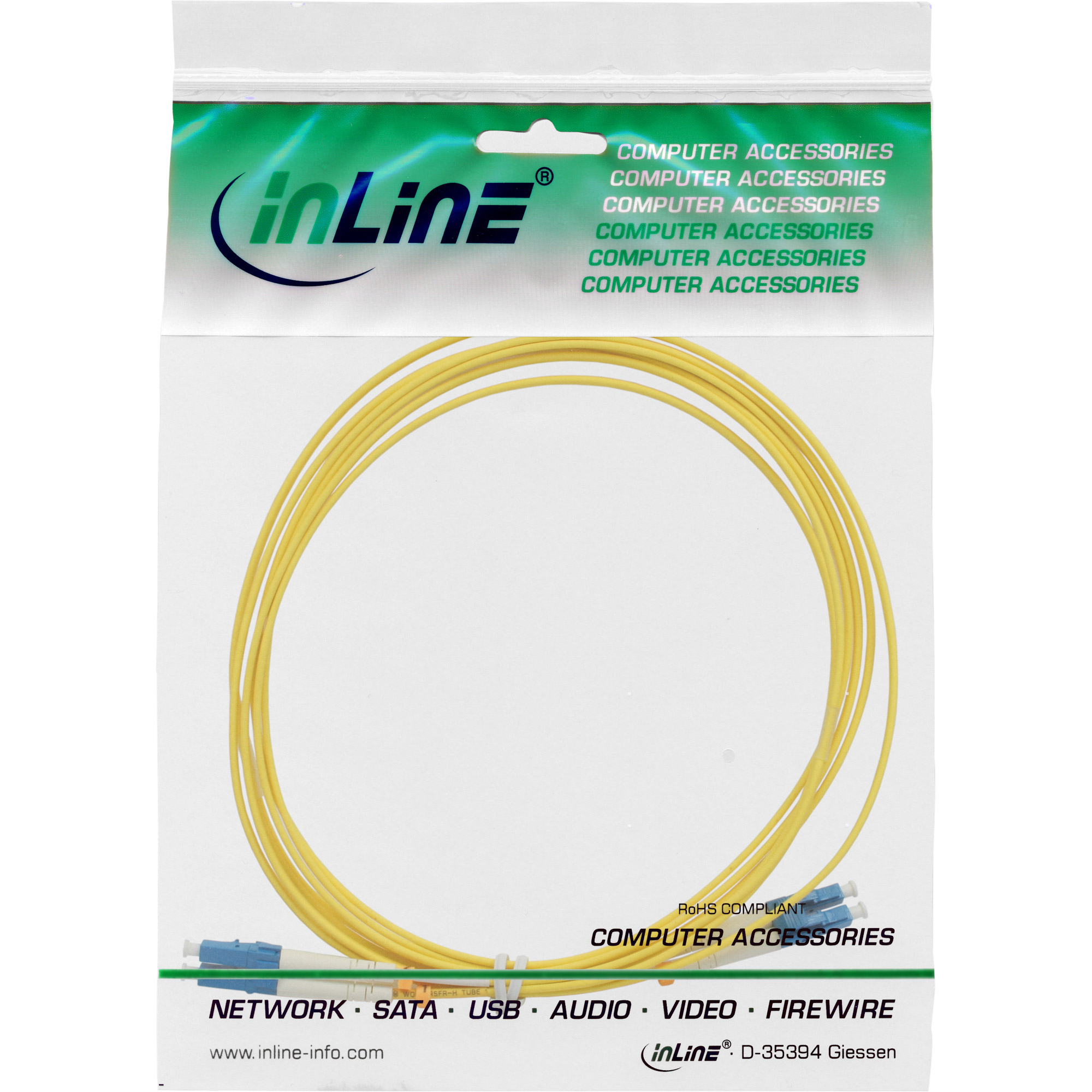 3m - Inline® LWL Duplex Kabel, LC/LC 9/125µm, OS2