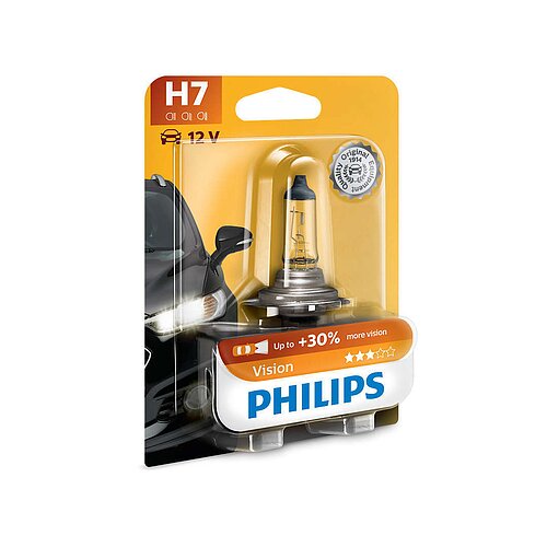Philips H7 12V 55W PX26d Vision +30% 1 St. Blister