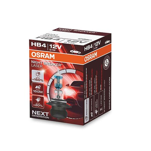 OSRAM HB4 12V 51W P22d NIGHT BREAKER® LASER +150% mehr Helligkeit 1 Stück