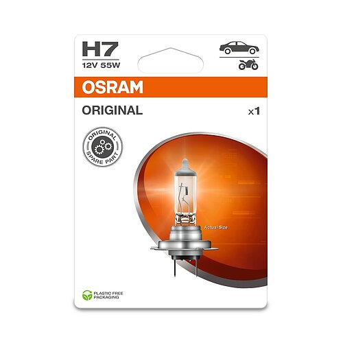OSRAM H7 12V 55W PX26d Original Spare Part 1 Stück Blister
