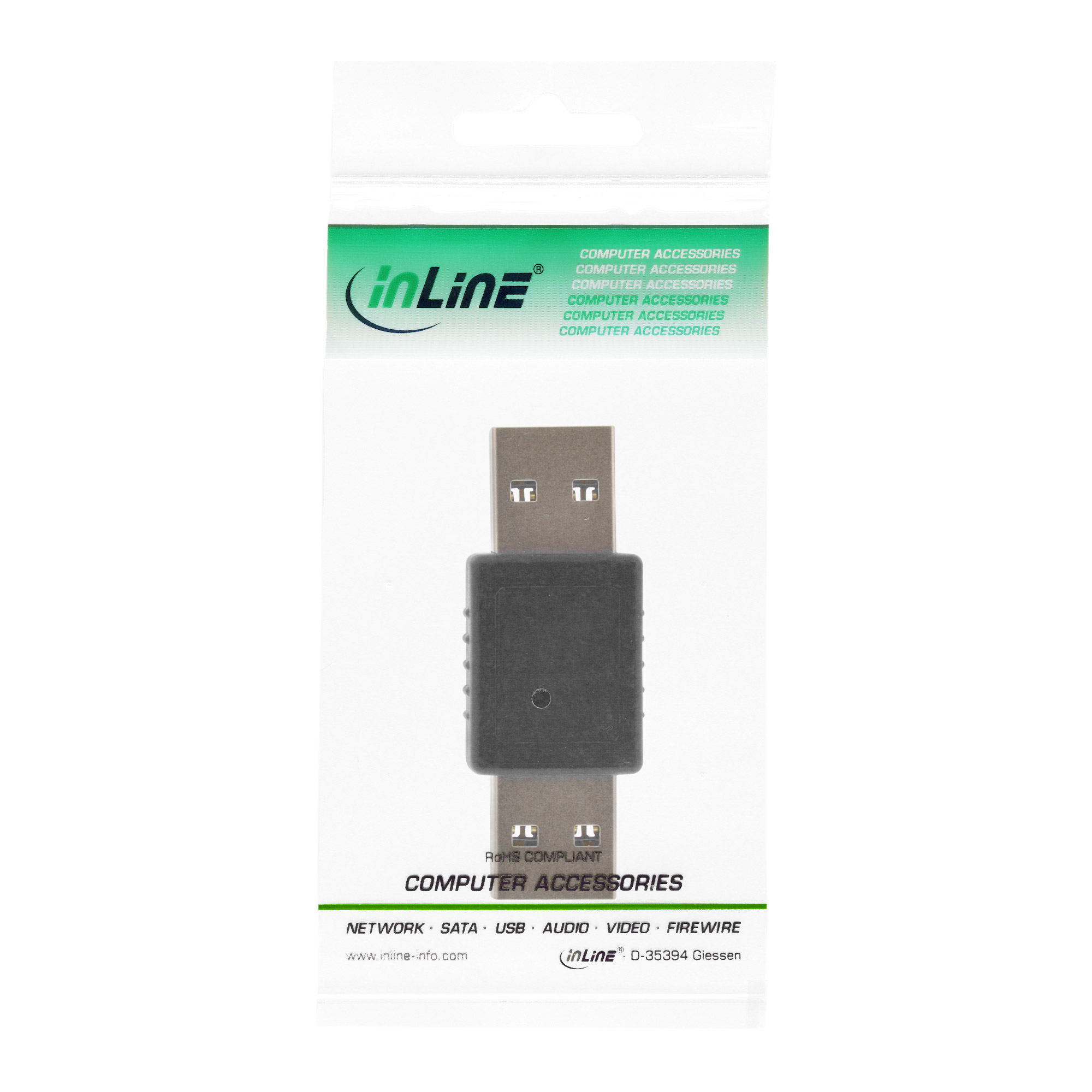 Inline® USB 3.0 Adapter, Stecker A auf Stecker A Inline® USB 3.0 Adapter, Stecker A auf Stecker A