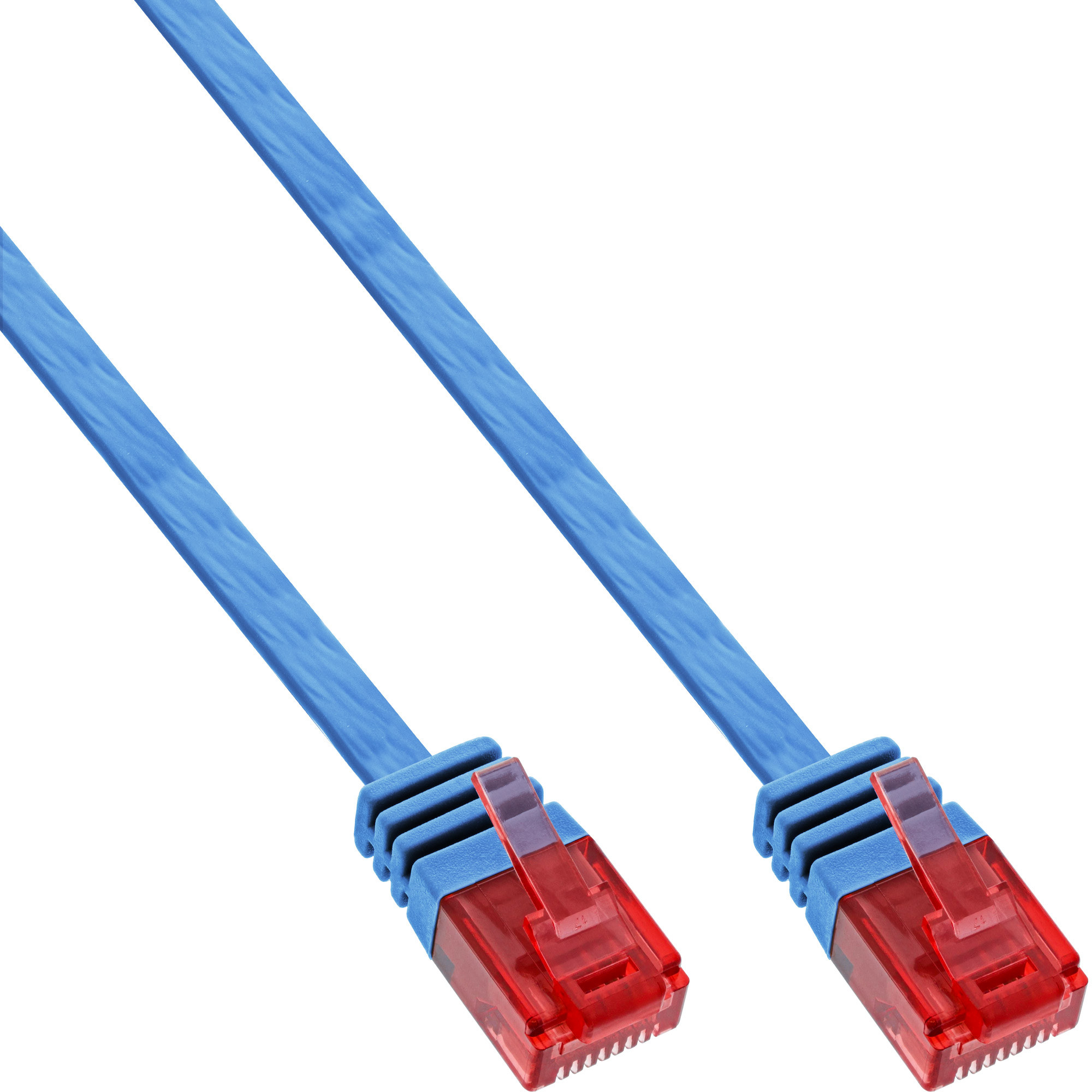 Inline® Patchkabel flach - U/UTP- Cat.6 - Blau - 10m