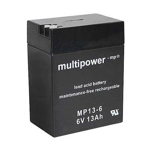 Multipower MP13-6 AGM 6V 13Ah - 4,8 / 6,3mm Faston Multipower MP13-6 AGM 6V 13Ah - 4,8 / 6,3mm Faston