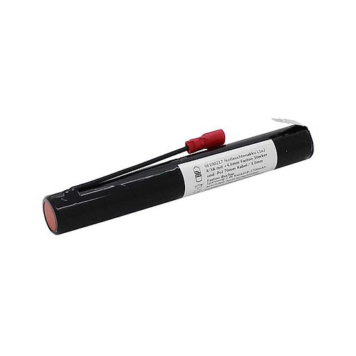 Notleuchtenakku NiMH 2,4V 3600mAh L1x2 4/3A mit +4,8mm Faston-Stecker und -Pol 70mm Kabel / 4,8mm Faston-Buchse