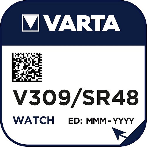 1x SR754SW SR48 309 Silberoxid Batterie Varta 1,55 V