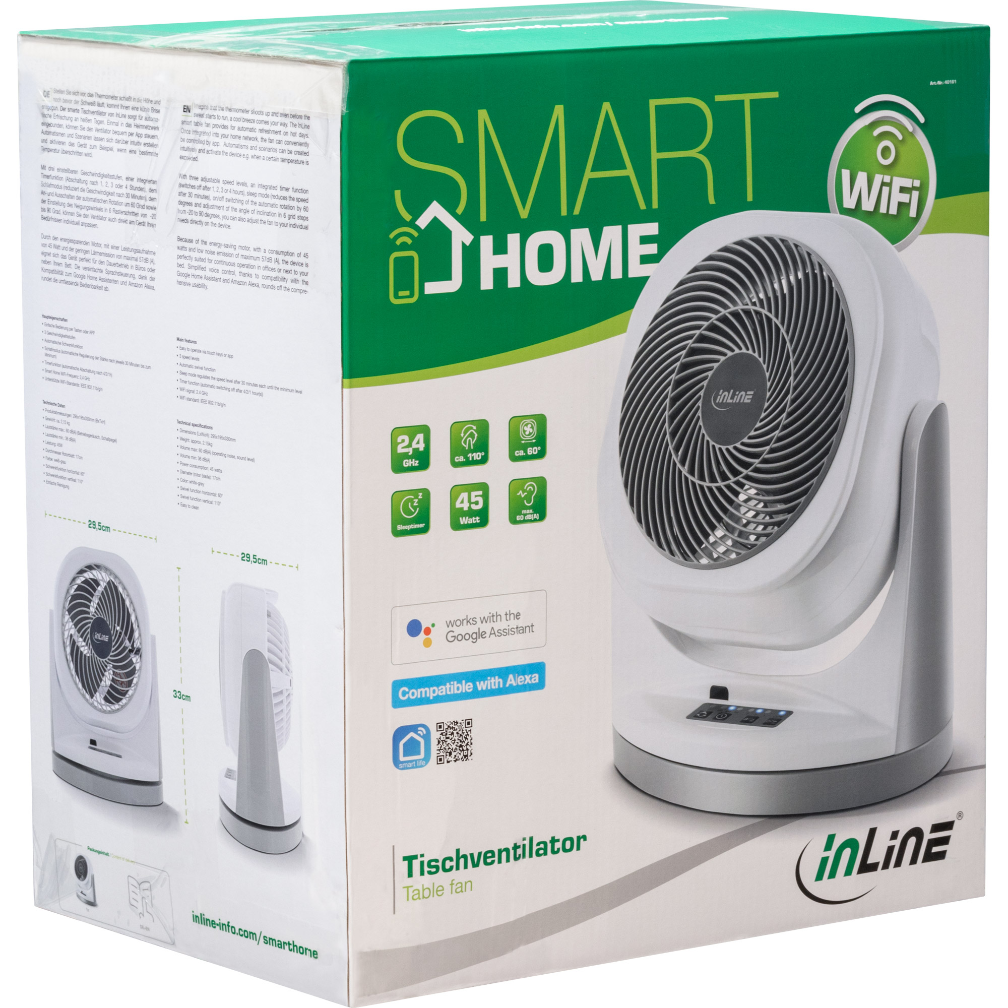 Inline® SmartHome Ventilator rotierend, weiß Inline® SmartHome Ventilator rotierend, weiß