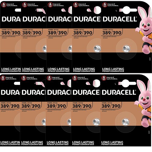 SR54 390 / 389 MulitDrain Silberoxid Batterie Duracell 1,55 V - 10er Verpackung SR54 390 / 389 MulitDrain Silberoxid Batterie Duracell 1,55 V - 10er Verpackung