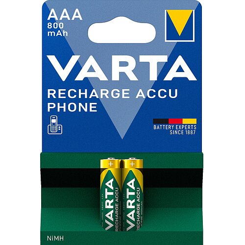 2x Varta NiMH AAA Micro 800mAh HR03 Akku für DECT Telefon T398 2x Varta NiMH AAA Micro 800mAh HR03 Akku für DECT Telefon T398