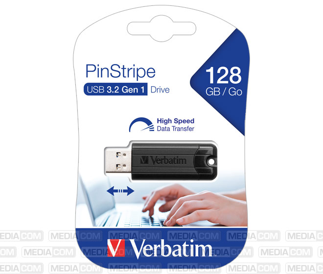 USB 3.2 Stick 128GB, PinStripe, schwarz USB 3.2 Stick 128GB, PinStripe, schwarz