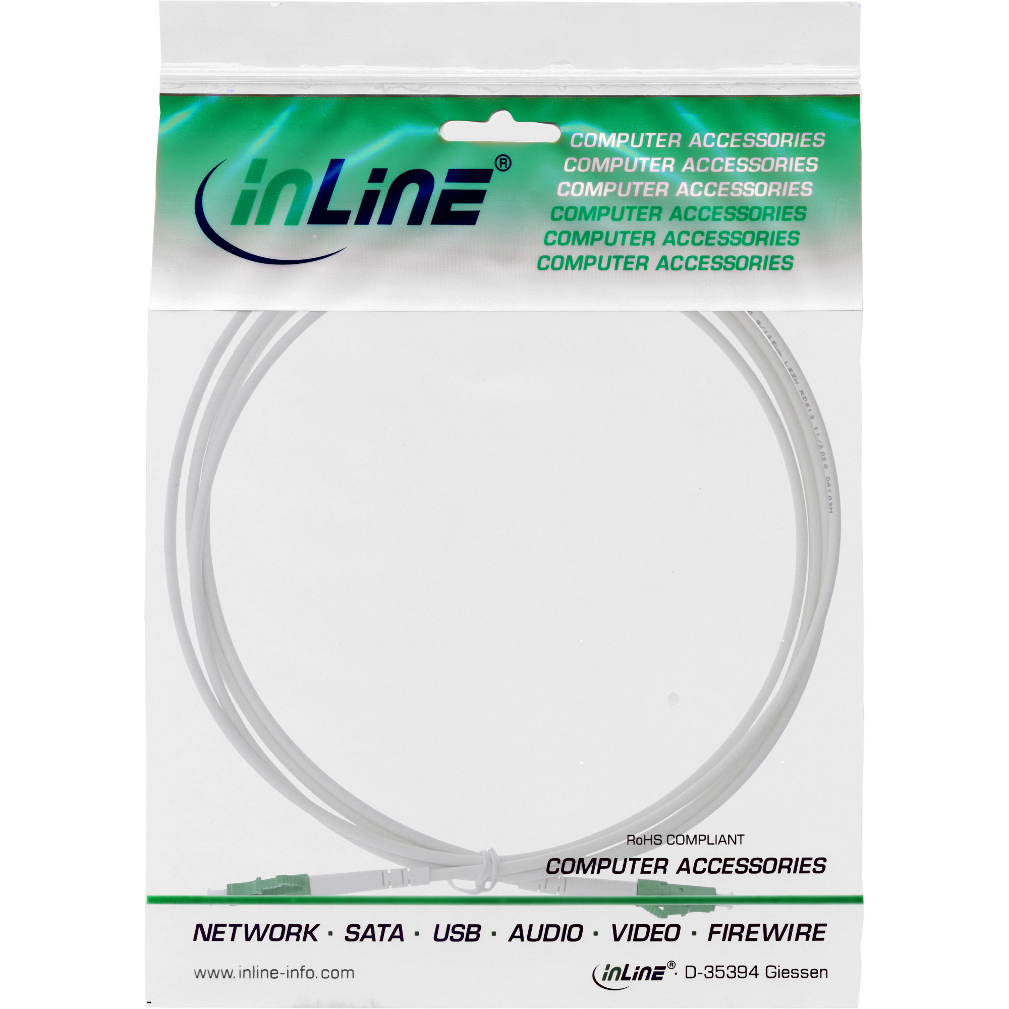 Inline® LWL Simplex Kabel, FTTH, LC/APC 8° zu LC/APC 8°, 9/125µm, OS2, 5m