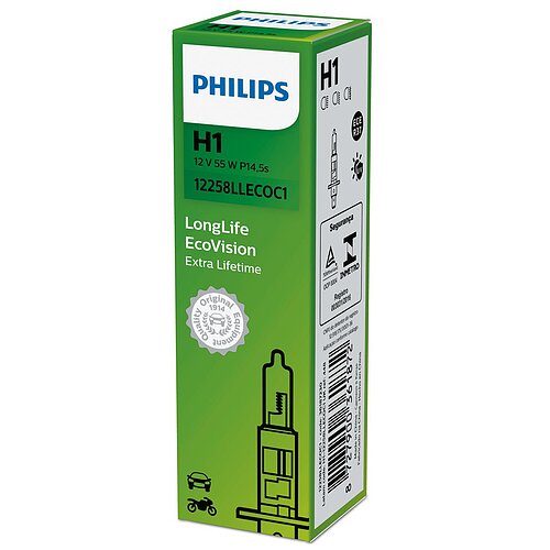 Philips H1 - P14,5s 12V 55W LongLife EcoVision Faltschachtel