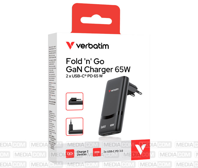 Fold 'n’ Go GaN Charger 65W, schwarz