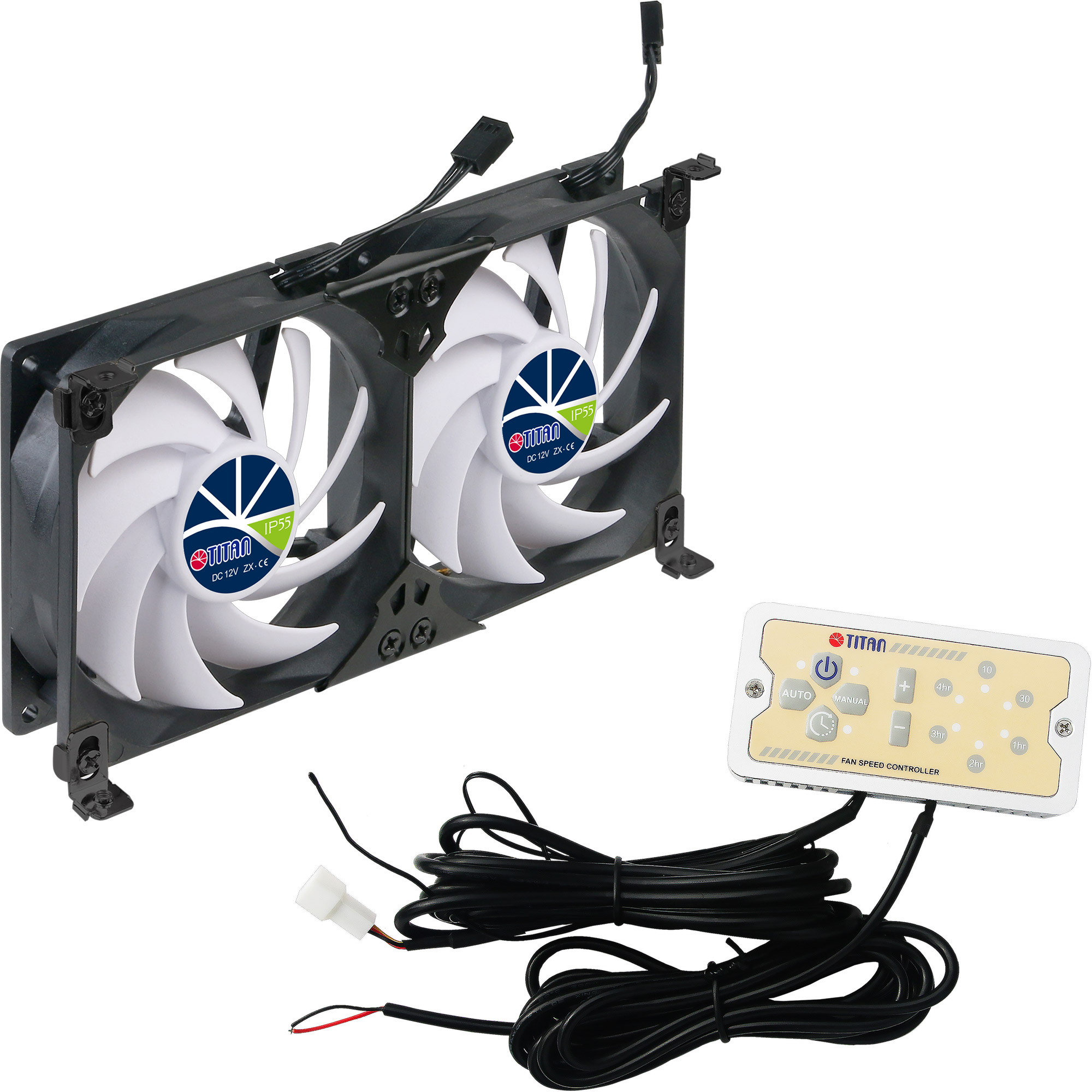 Titan TTC-SC22(B)/V2+ Kühlschrank-Doppellüfter 120x25mm IP55 für Camping