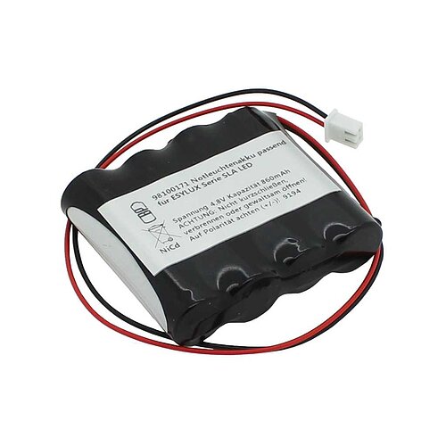 Notleuchtenakku NiCd 4,8V 860mAh F1x4 Mignon AA mit Kabel und Stecker passend für ESYLUX Serie SLA LED bis 2021