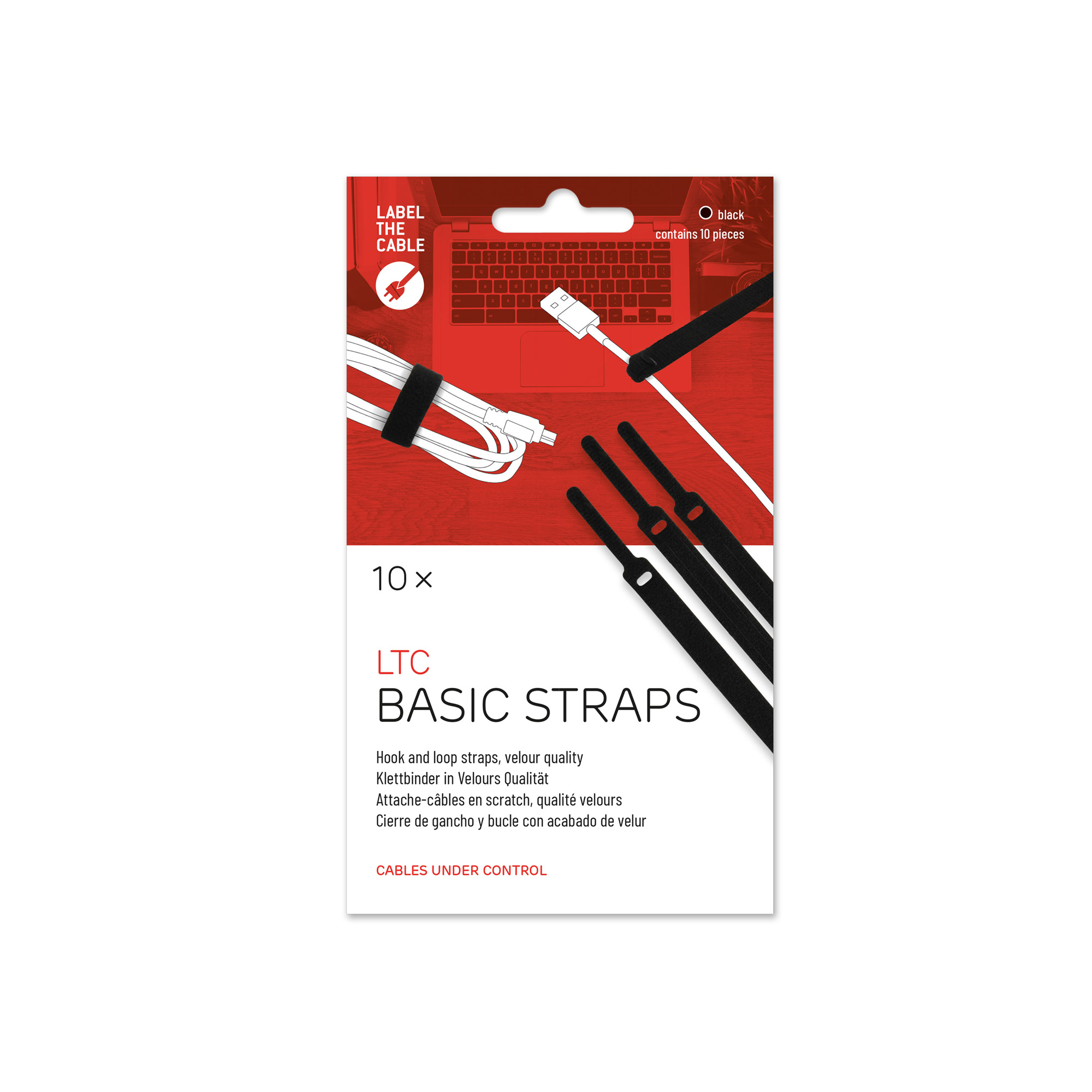 Label-The-Cable Basic, LTC 1110, 10er Set schwarz