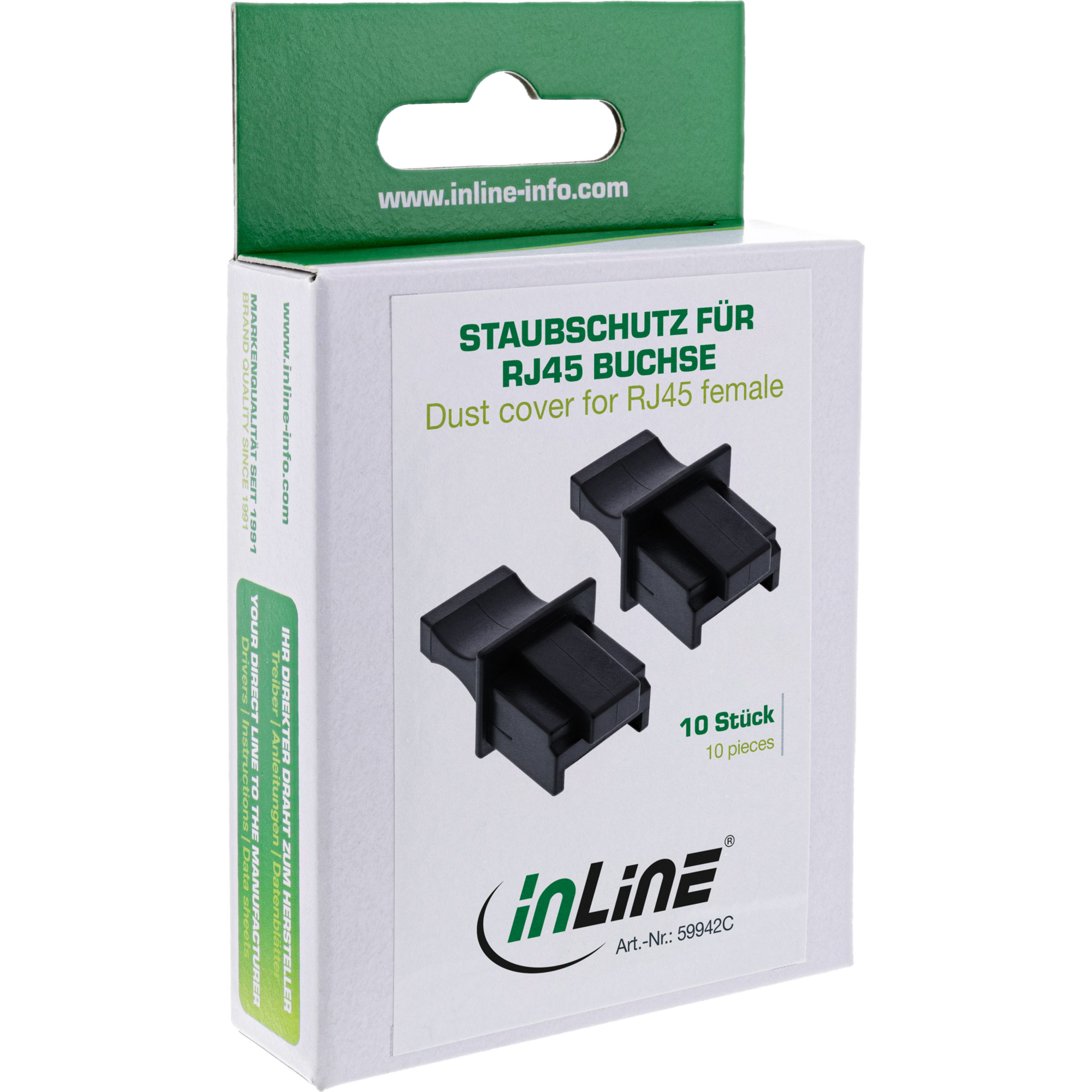 Inline® Staubschutz, für RJ45 Buchse schwarz 10er Blister