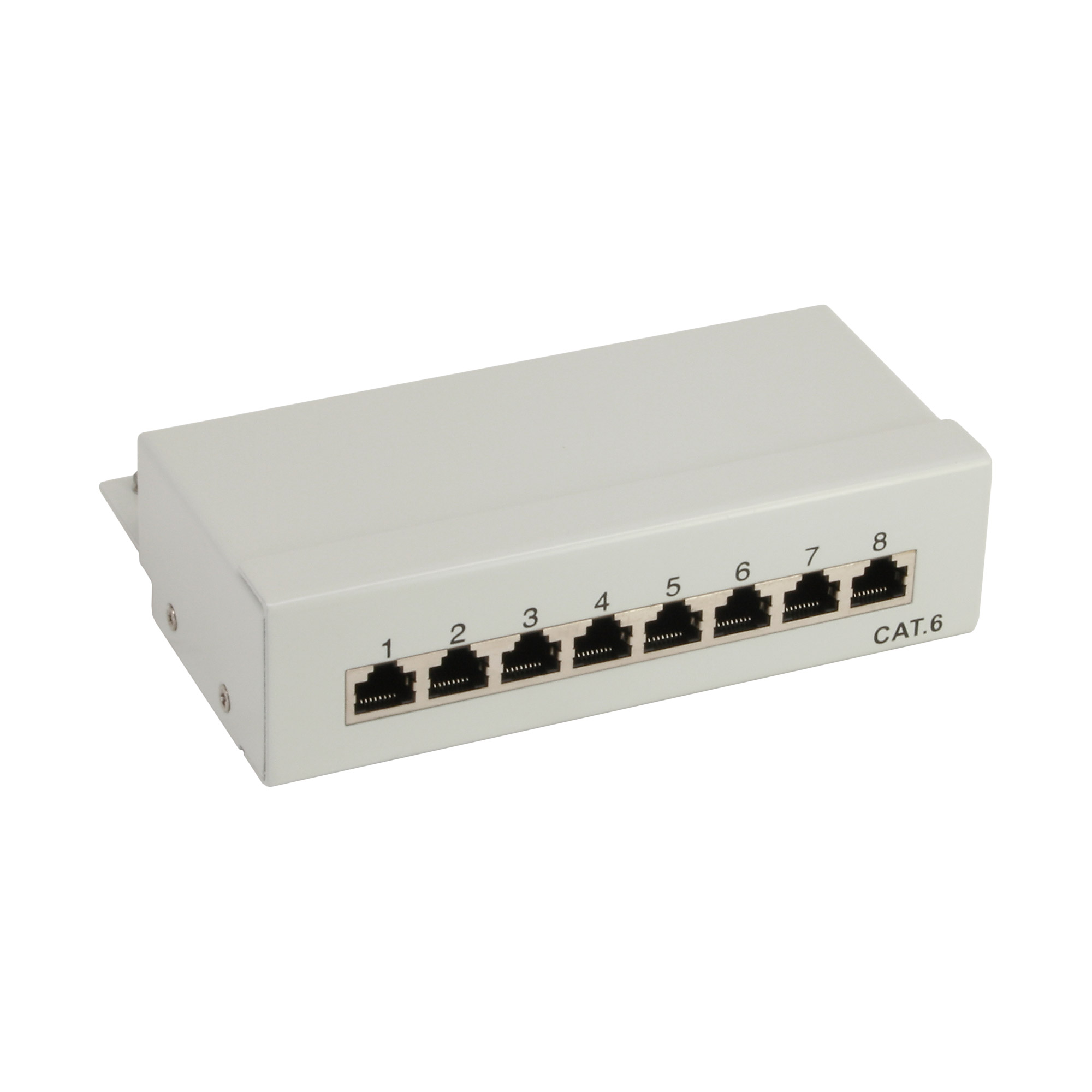 Inline® Patchfeld Cat.6 8-fach, Desktop, grau, RAL7035