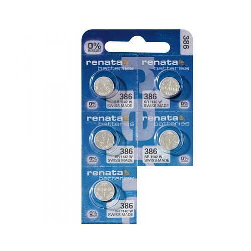 5x Renata 386 SR43W 386 Silberoxid Batterie Renata 1,55 V