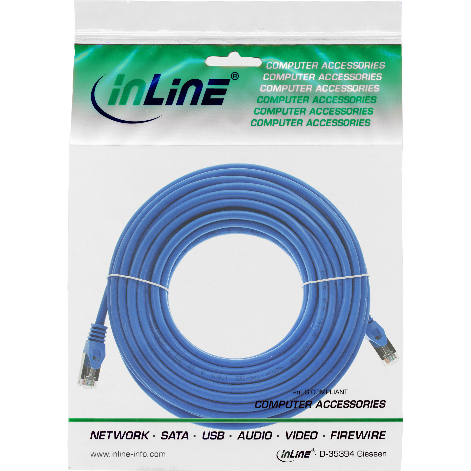 Inline® Patchkabel, SF/UTP, Cat.5e, blau, 30m