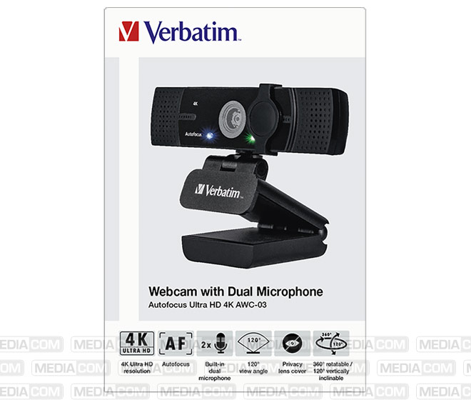 Webcam AWC-03, 4K Ultra HD, schwarz Webcam AWC-03, 4K Ultra HD, schwarz