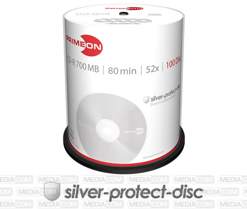 PRIMEON CD-R 80Min 700MB 100 Disc - silver-protect-disc Surface