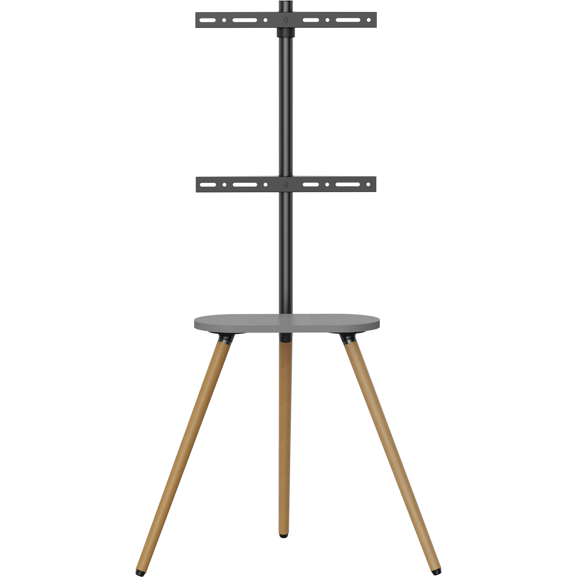 InLine® woodstand II, TV-Standfuß mit Ablage, Dreibein, 43"-65" (110-165cm)