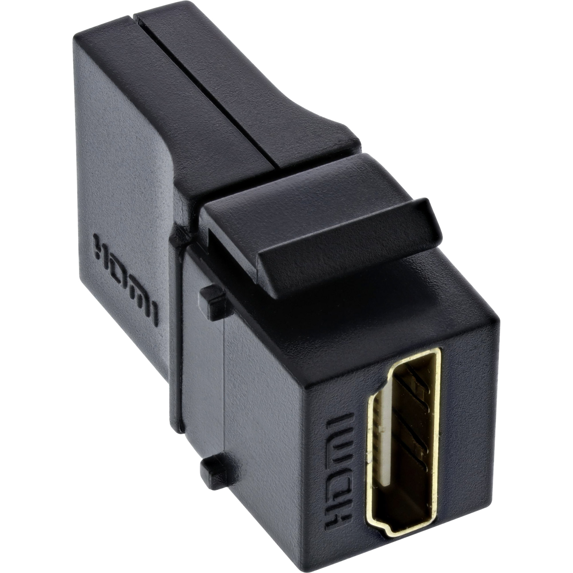Inline® HDMI Keystone Snap-In Einsatz 4K/60Hz, HDMI A Buchse/Buchse, gewinkelt