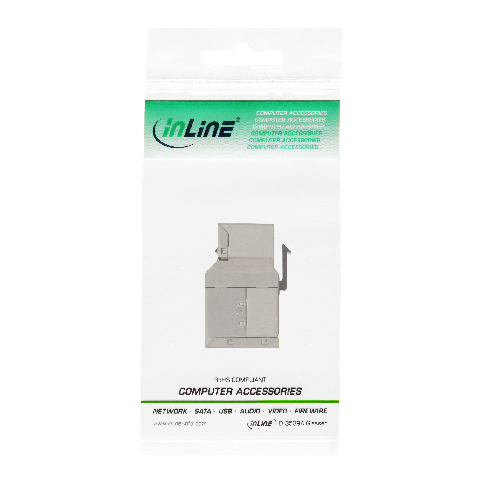 Inline® Keystone RJ45 Buchse / Buchse Einsatz, SNAP-In, Cat.6A STP