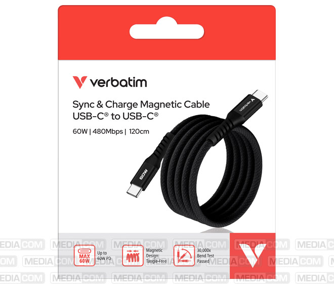 Ladekabel, USB-C/USB-C, 1.2m, schwarz