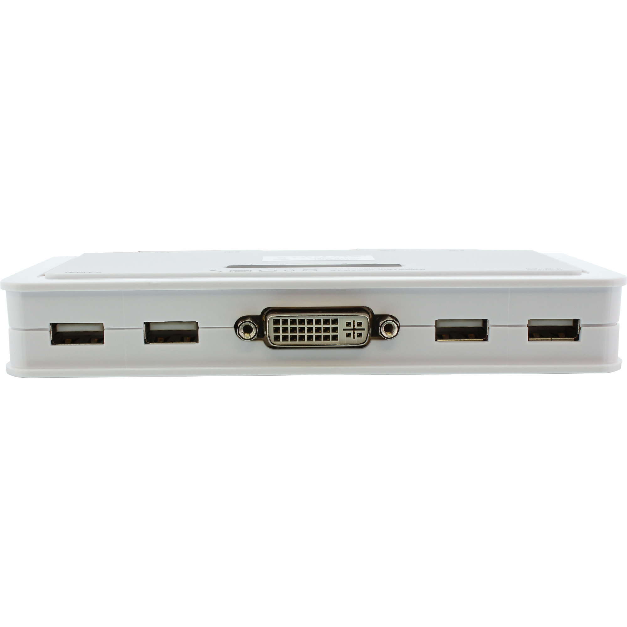 Inline® KVM Switch, 4-fach, DVI-D, USB, mit Audio, integr. Kabel