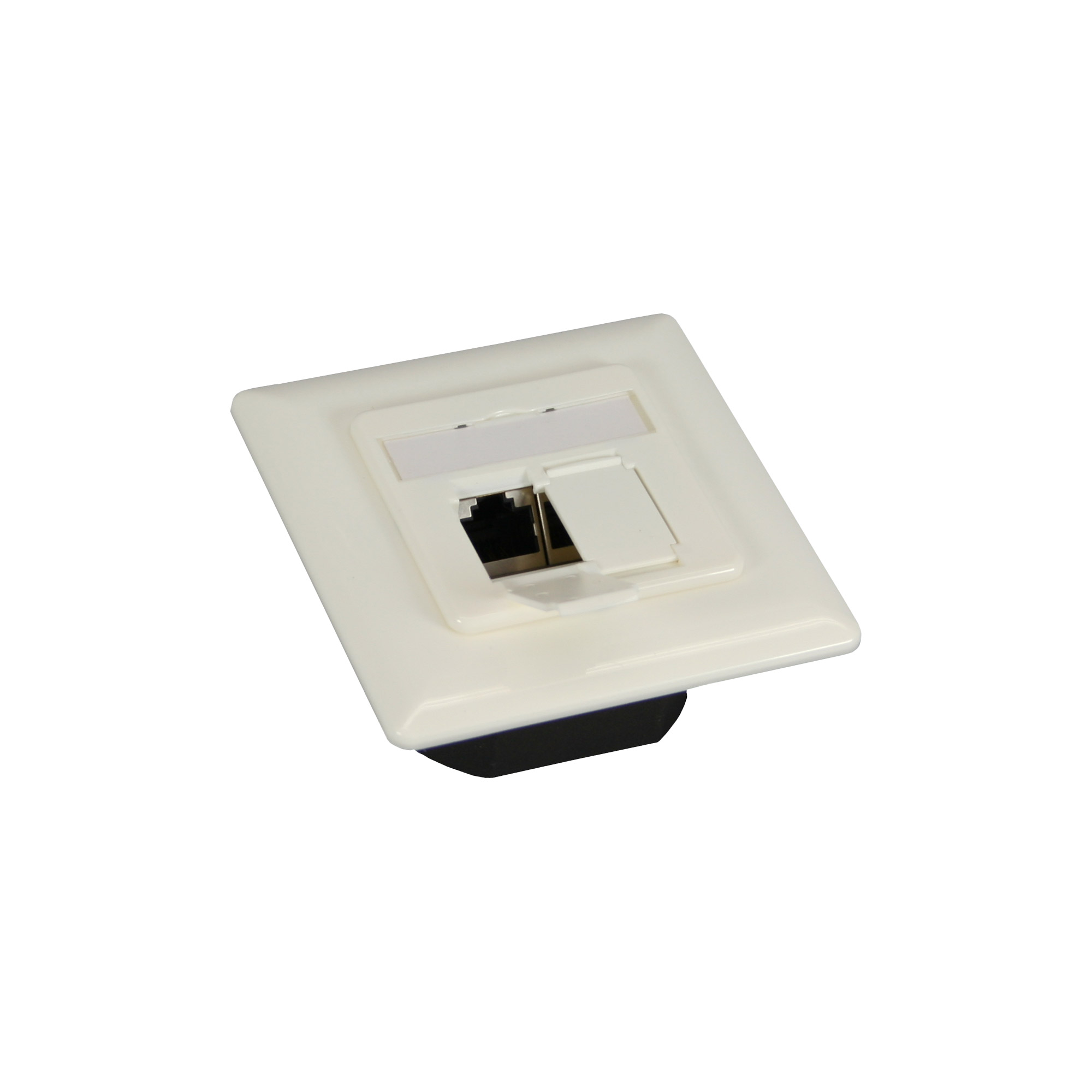 Inline® Cat.6 Anschlussdose Unterputz, 2x RJ45 Buchse, RAL9010 weiß, waagerecht