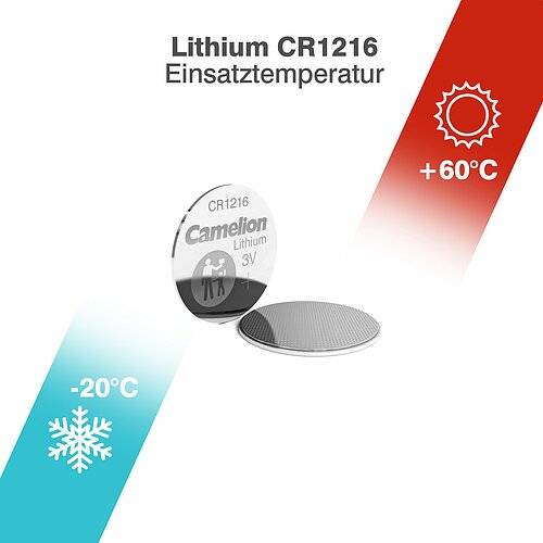 5x Camelion CR1216 Lithium Knopfzelle 3V - 1 x 5er Streifen