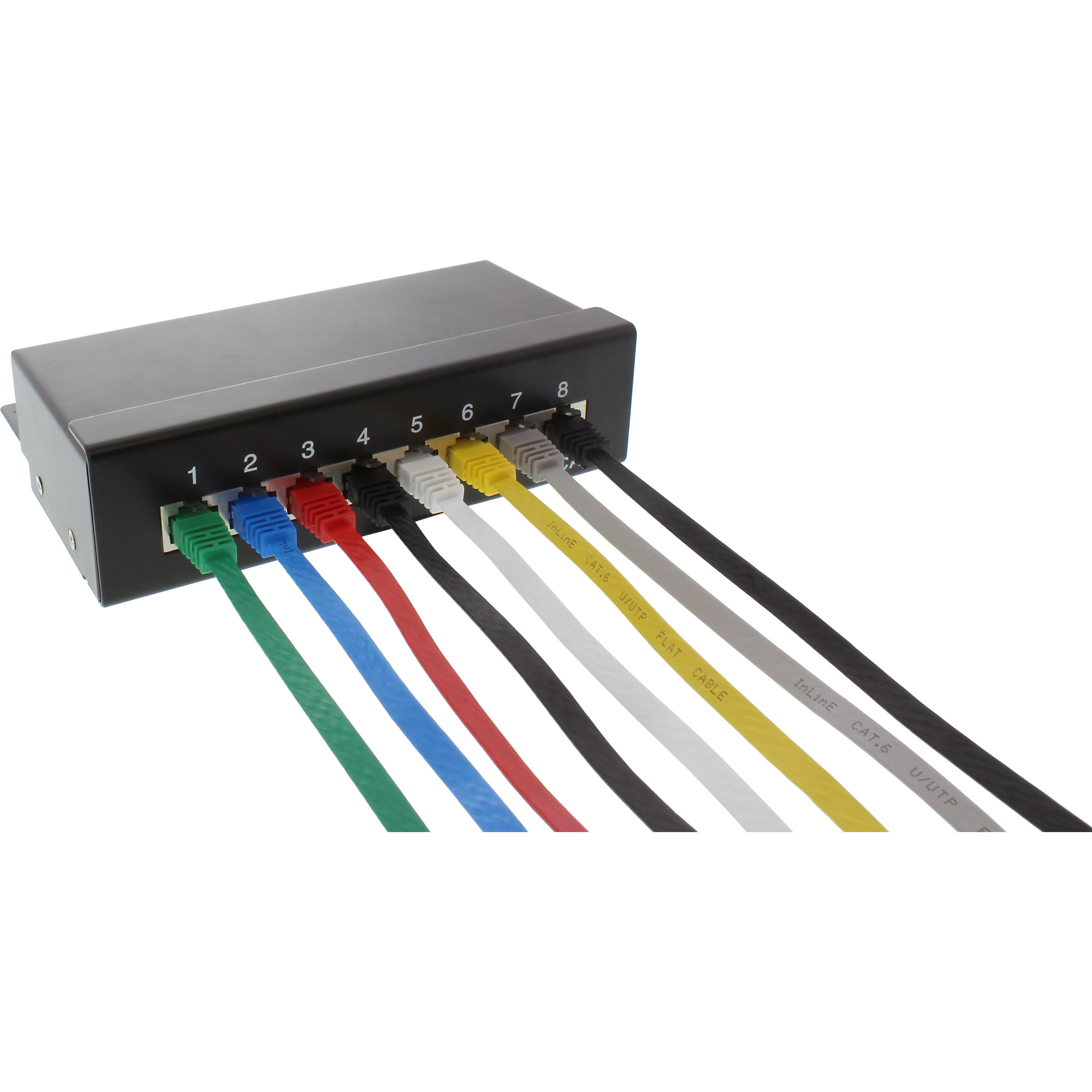 Inline® Patchkabel flach - U/UTP- Cat.6 - Schwarz - 3m