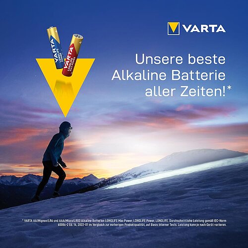 4x Varta Longlife Power AAA Micro LR03 Alkaline Batterie