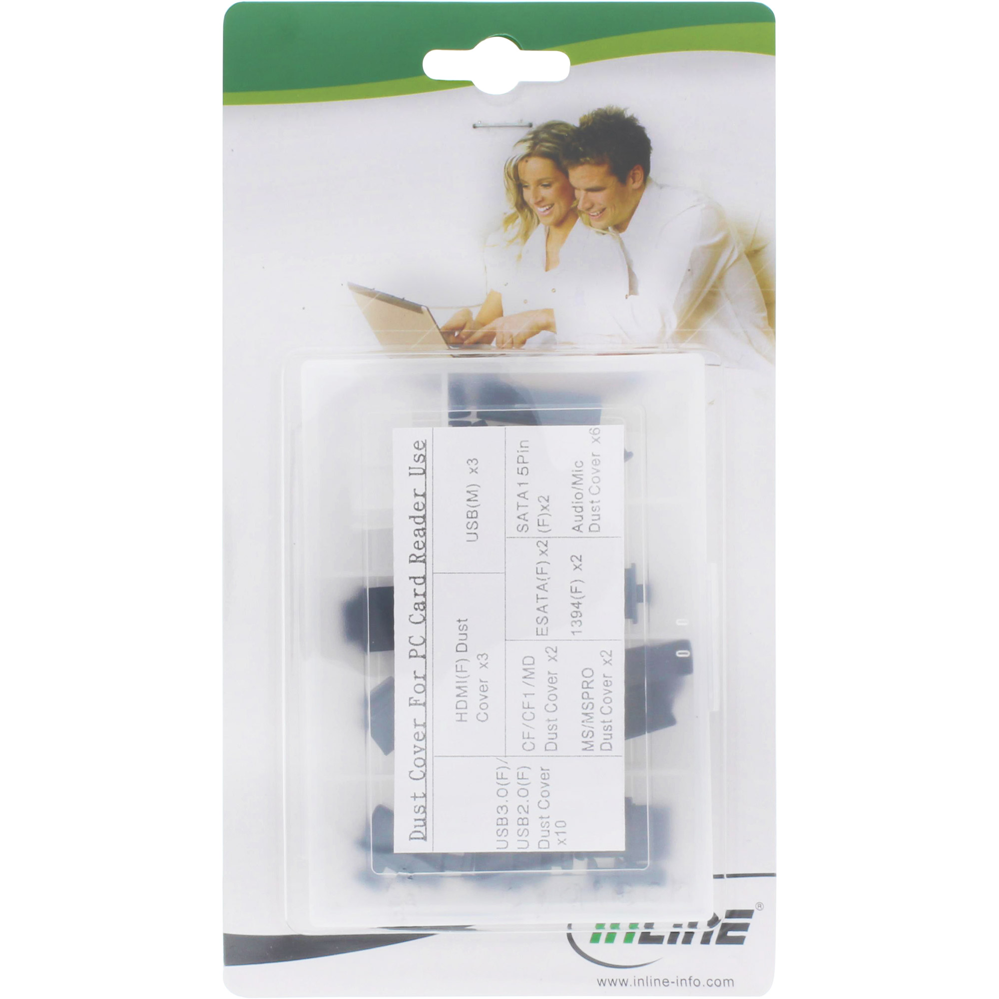 Inline® Staubschutz-Set, für Frontpanel und Cardreader, 30-teilig