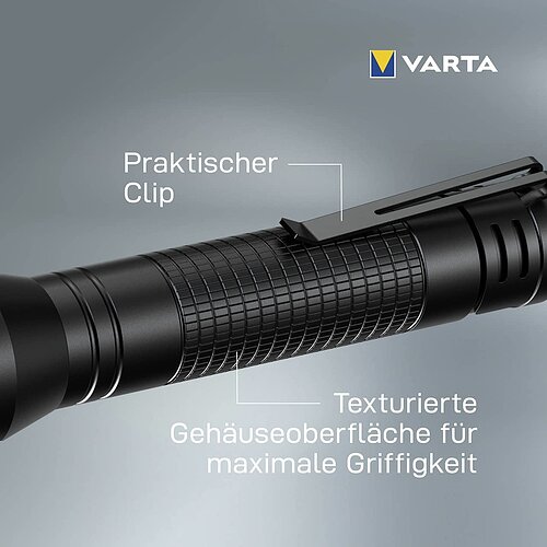 Varta Aluminium Light F20 Pro Taschenlampe 16607 - inkl. Batterien