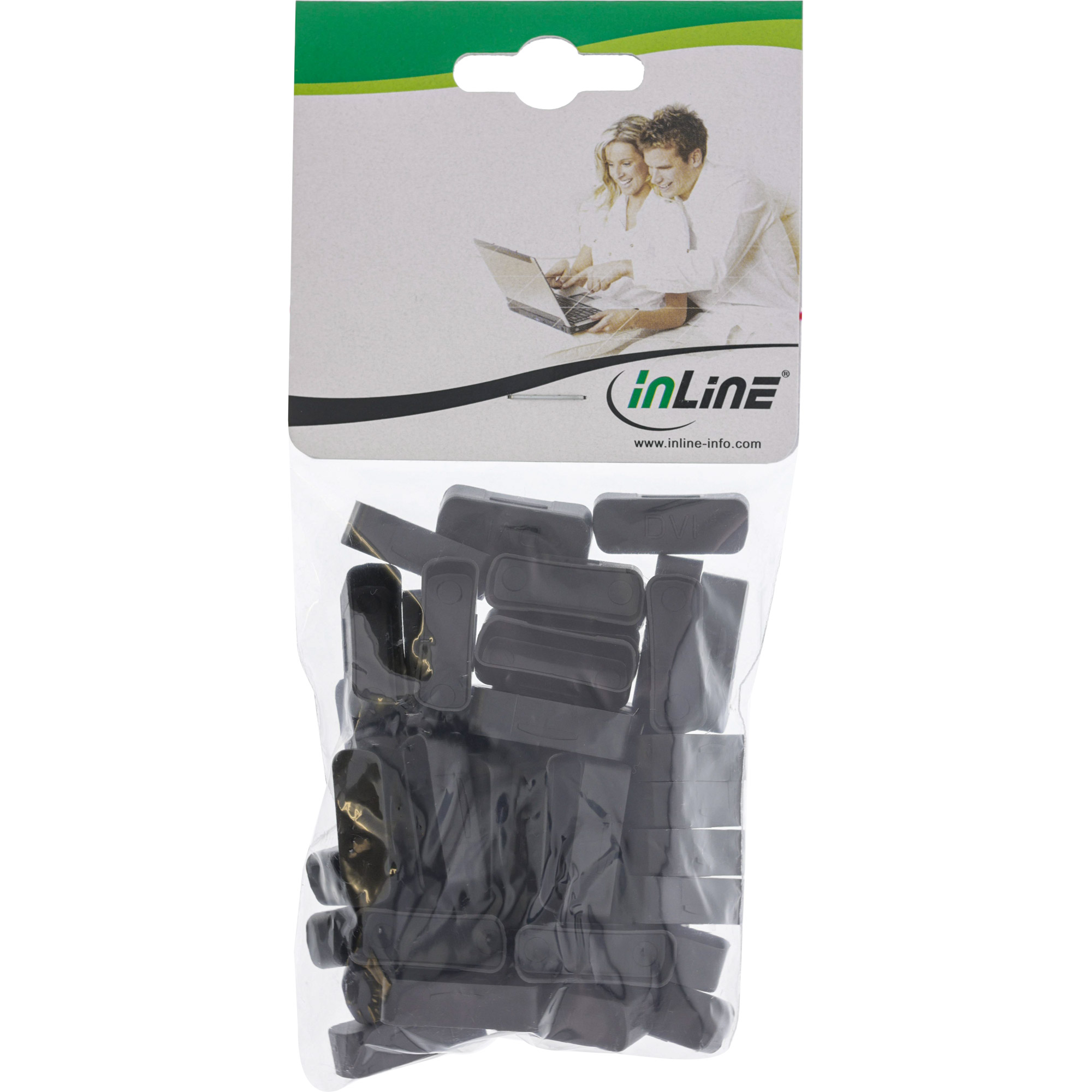 Inline® Staubschutz, für DVI Buchse, schwarz 50er Pack