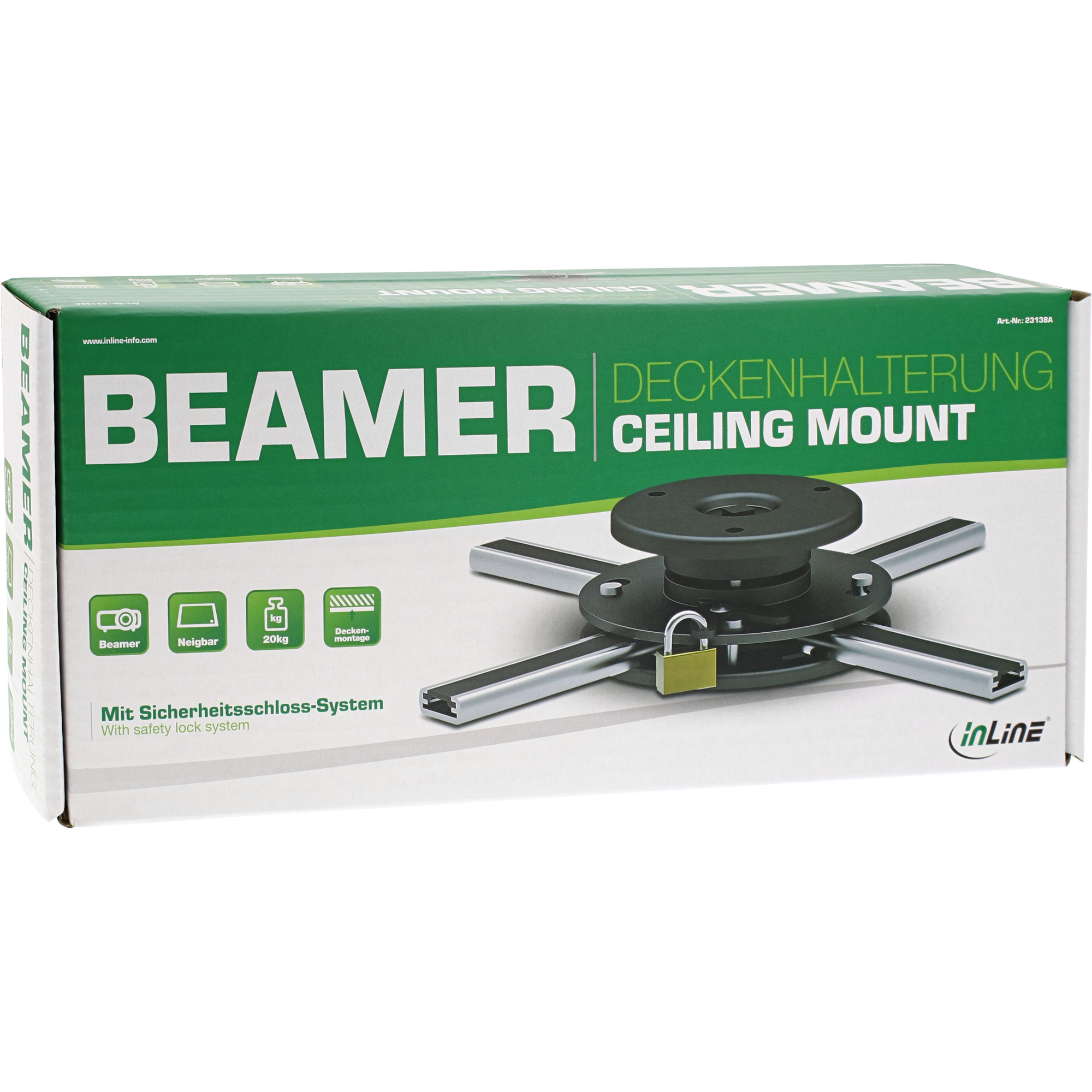 Inline® Deckenhalterung für Beamer, max. 20kg