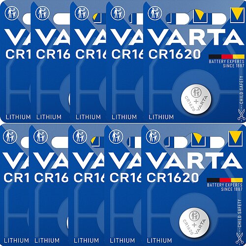 Varta CR1620 Lithium Knopfzelle 3V Batterie - 10er Verpackung