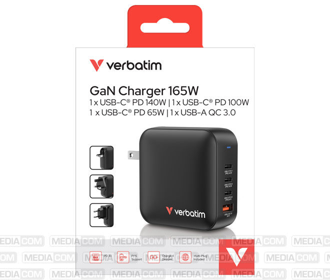 Mini-GaN-Ladegerät, 165W, EU/US/UK-Stecker