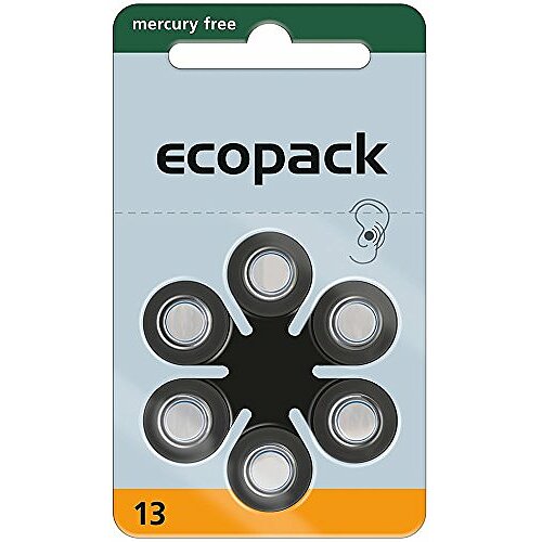 Typ 13 PR48 Ecopack Hörgerätebatterien 1,45 V - Orange - 6 Stück