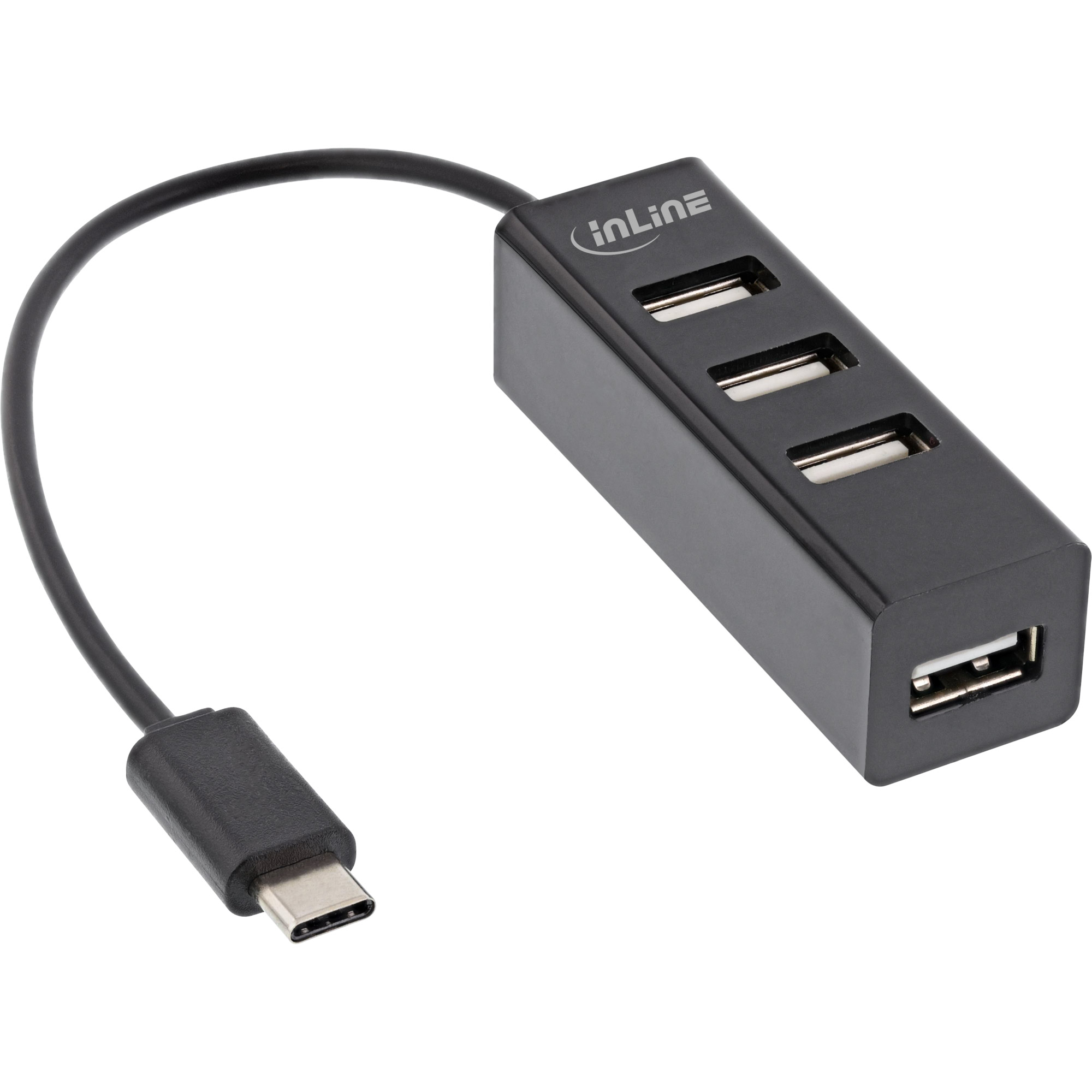 Inline® USB 2.0 4-Port Hub, USB-C Stecker auf 4x USB-A Buchse, Kabel 15cm Inline® USB 2.0 4-Port Hub, USB-C Stecker auf 4x USB-A Buchse, Kabel 15cm