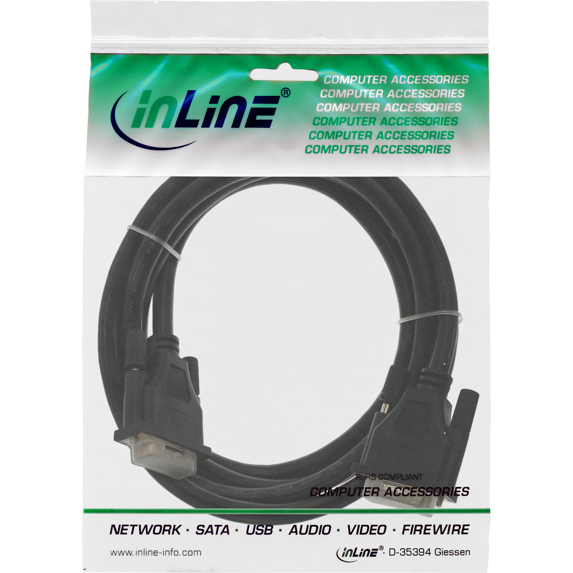 Inline® DVI-D Kabel, digital 24+1 Stecker / Stecker, Dual Link, 2m